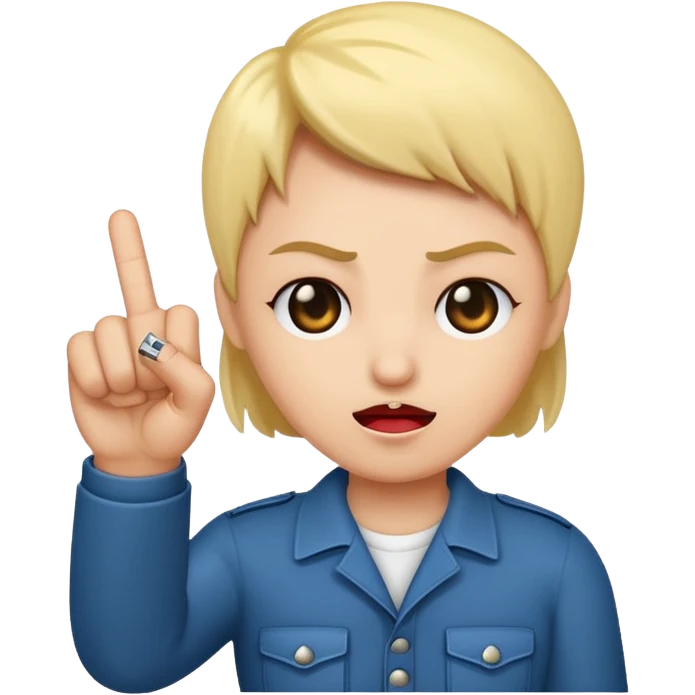 A baddie showing middle finger  emoji