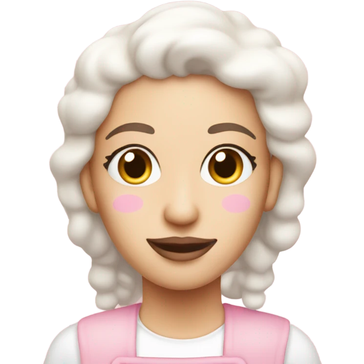 pastel pink and white bakery make up emoji