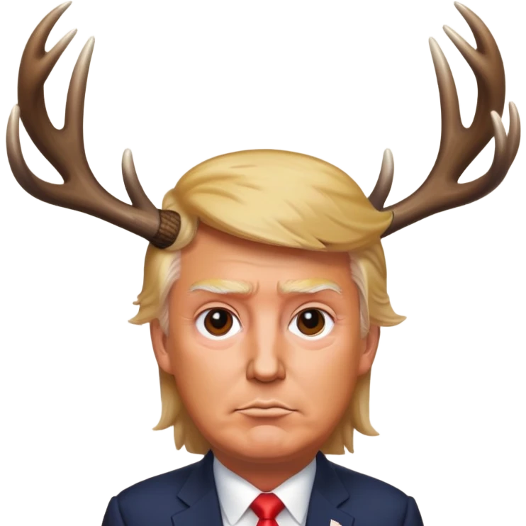 Trump with deer antlers emoji