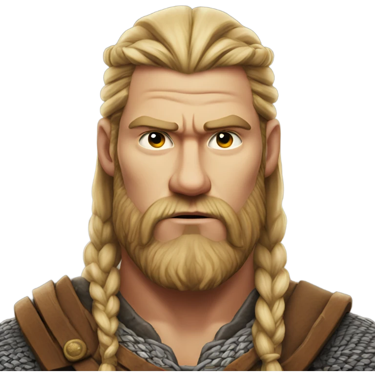 Viking photorealistic serious emoji