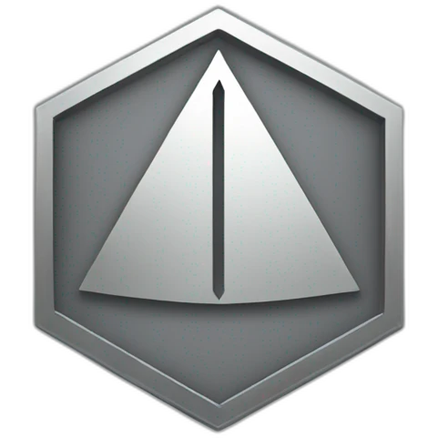 platinum hexagon insignia with a triangle in the center emoji
