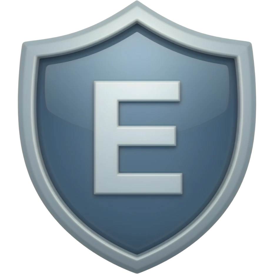 Shield icon letter "E" emoji