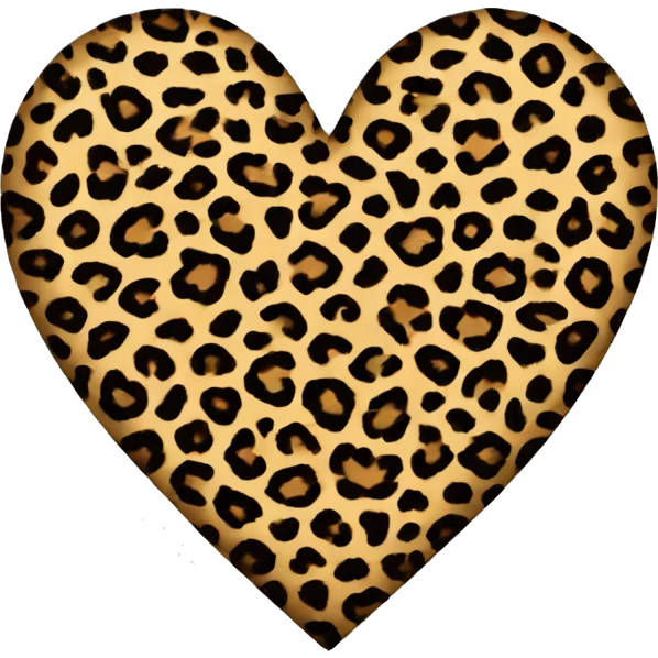 leopard print heart emoji