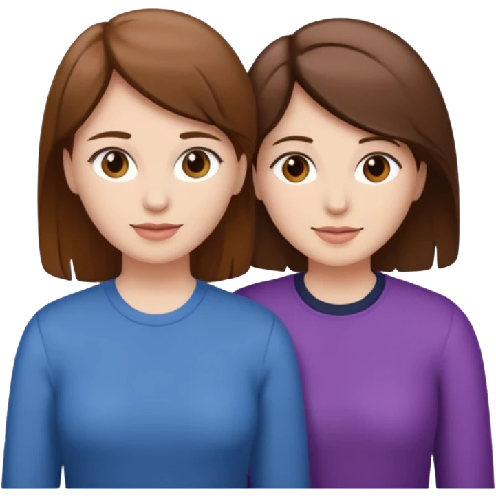 lesbian couple brown hair white skin emoji