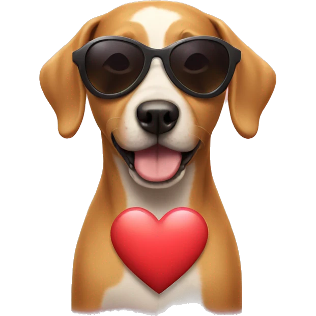 Dog with heart sunglasses  emoji