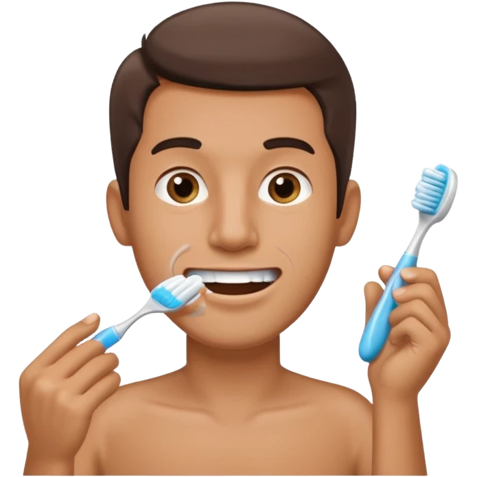 man brushing his teeth emoji