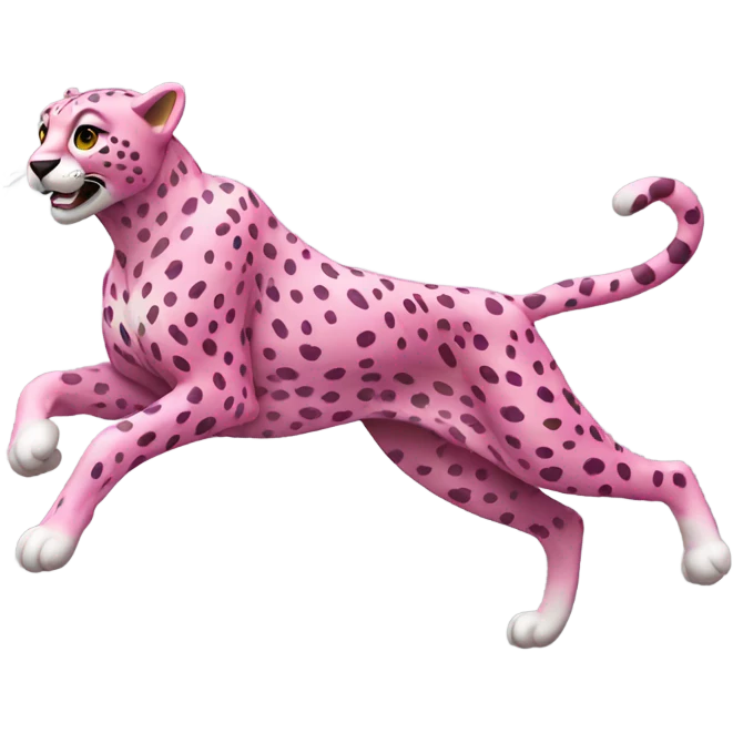 Pink cheetah running emoji