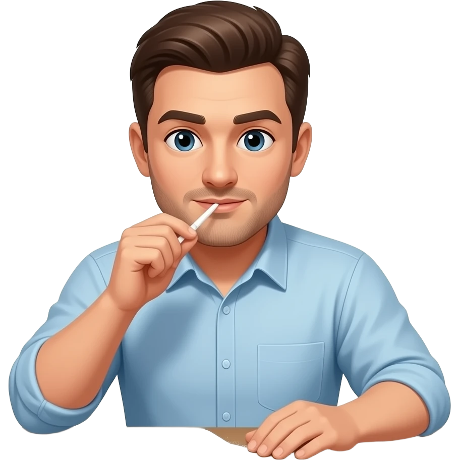 Man sniffing white powder from table emoji