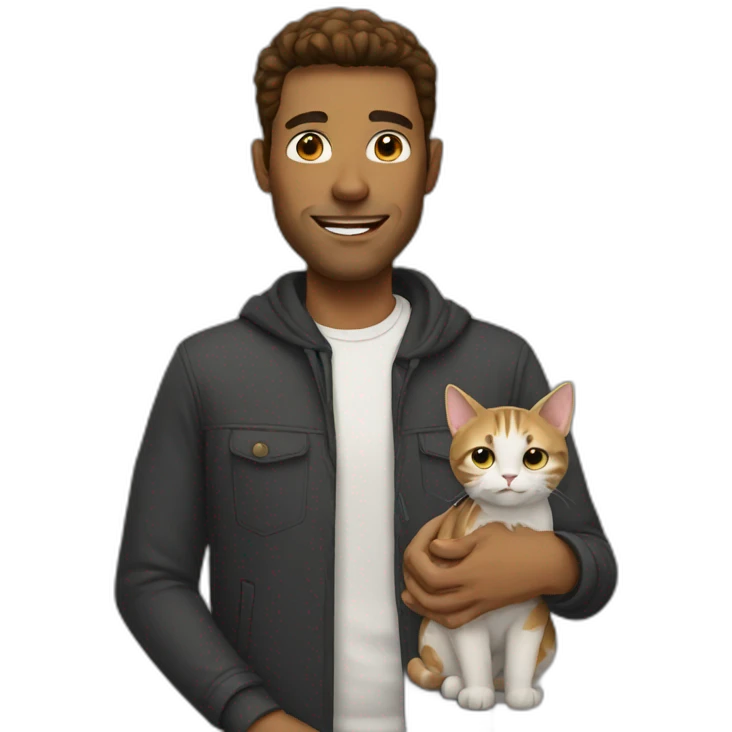 man with a cat emoji