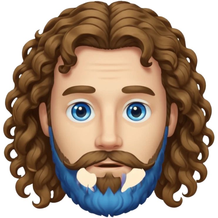white bearded and curly long haired emoji