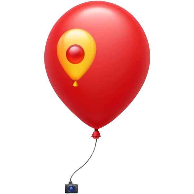 A balloon with a thermal camera effect, red color emoji