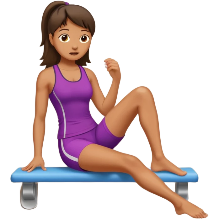 A women doing fot rehab, pressing her big toe against a wall  emoji