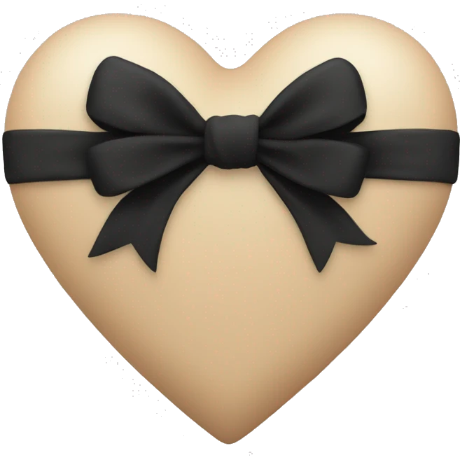 beige heart with black bow emoji