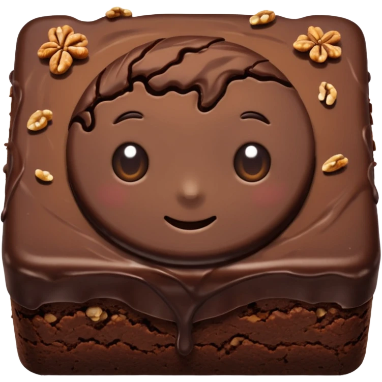 A chocolaty walnut brownie emoji