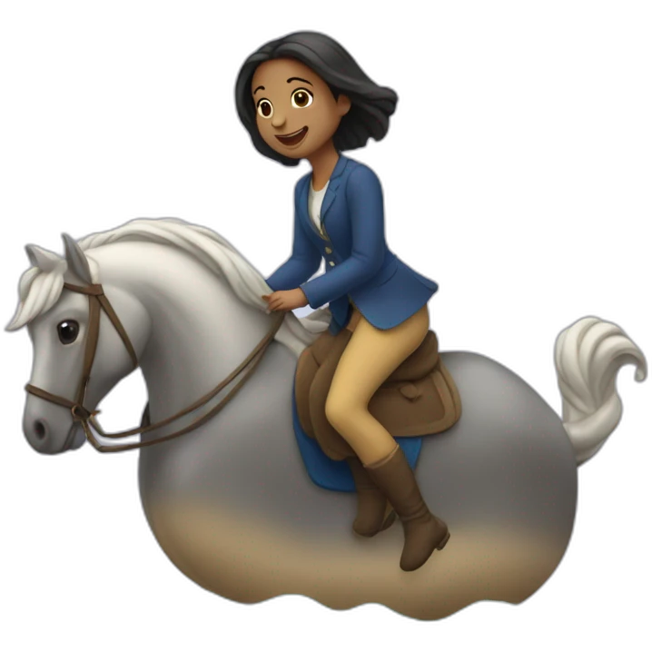 Une femme sur un dauphin emoji