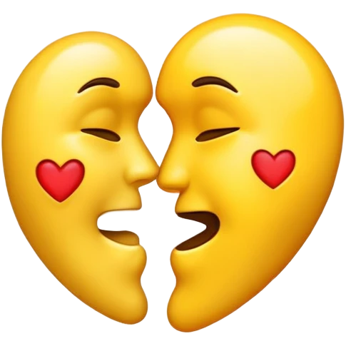 Kissing emoji with yellow bone emoji