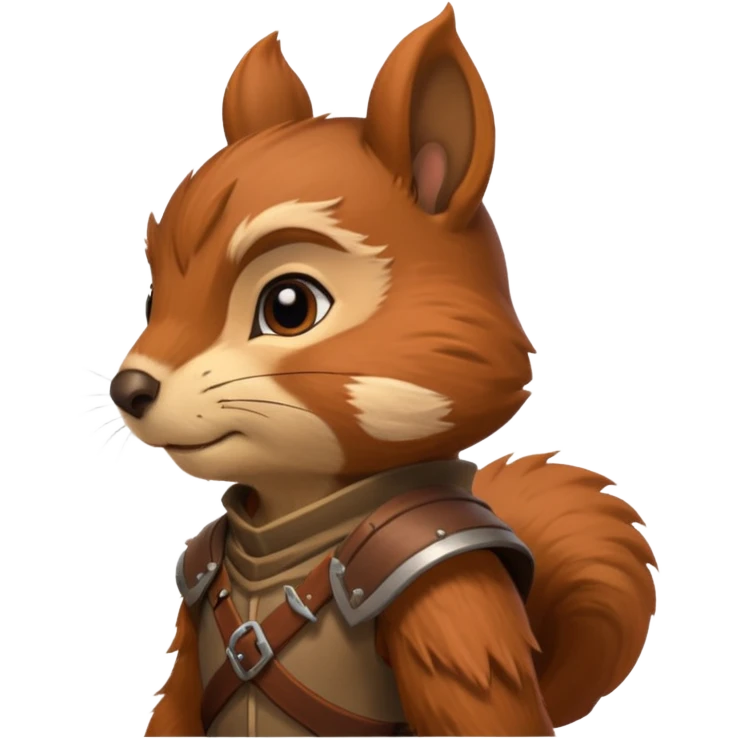 A squirrel warrior, redwall inspired, side profile emoji