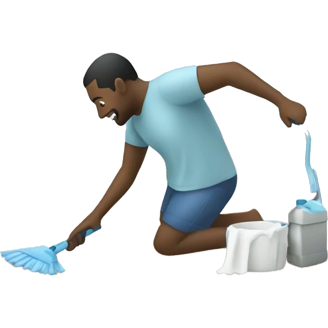 person cleaning at the beach emoji