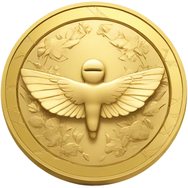 gold coin with wing emoji