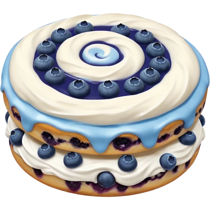 plain blueberry biscuit with single white icing swirl on top emoji