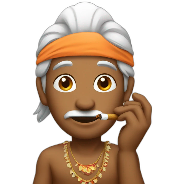 Indian with cigarette  emoji