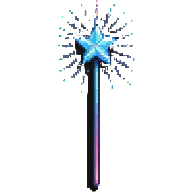 Magic wand with glittering effect and sparkles emoji