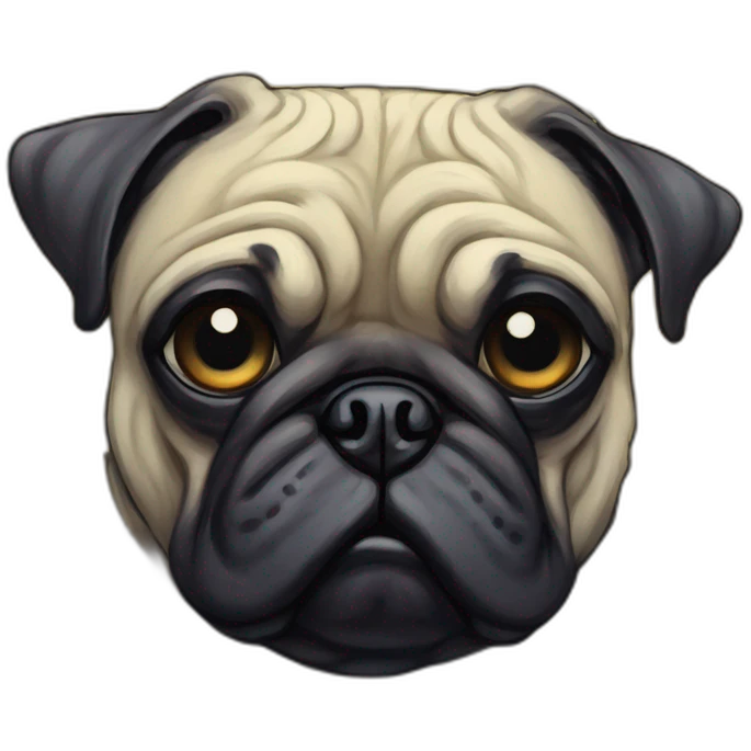 A cyberpunk pug in Art Nouveau style during 1910 emoji