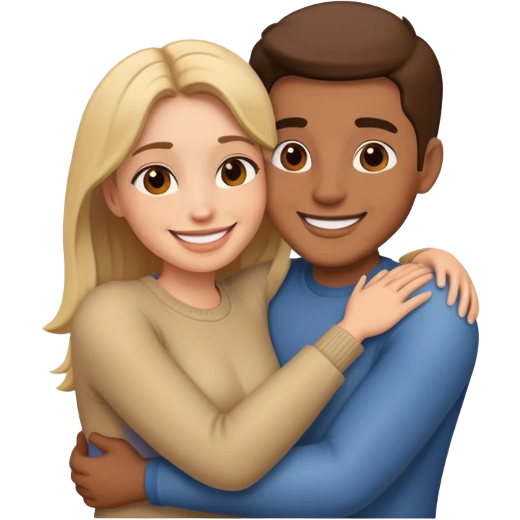 Boyfriend and girlfriend hugging  emoji