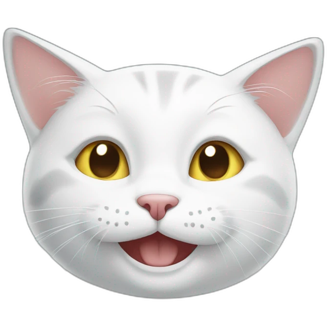 Smiling white cat emoji