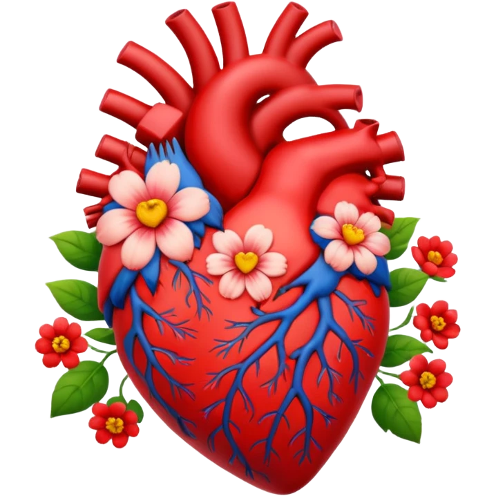 Human heart with flowers emoji