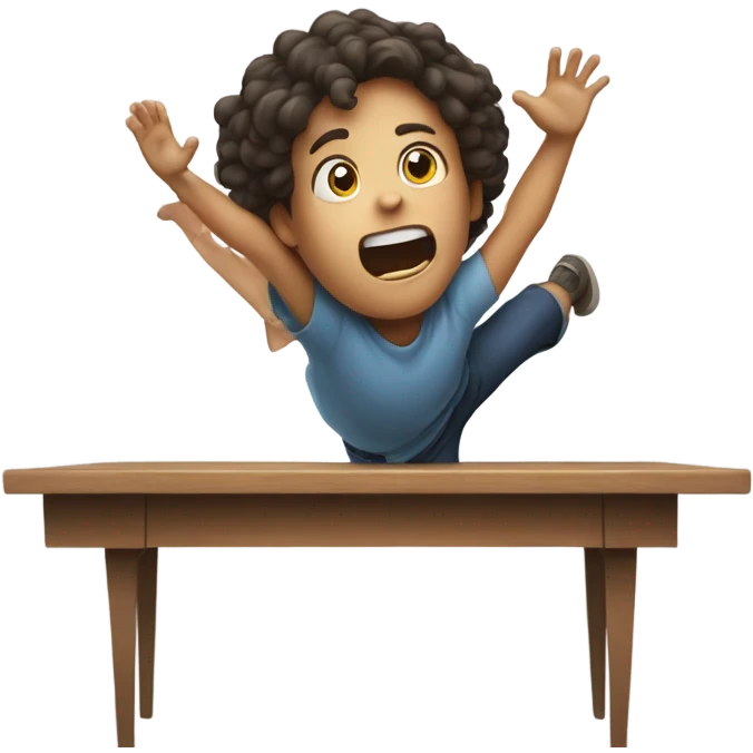 kid fall of the table  emoji