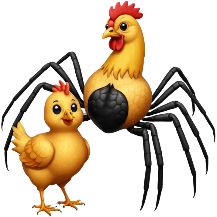 spider and a chicken emoji