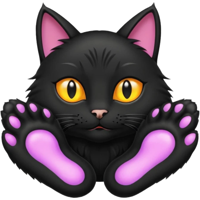 black cat's feet emoji
