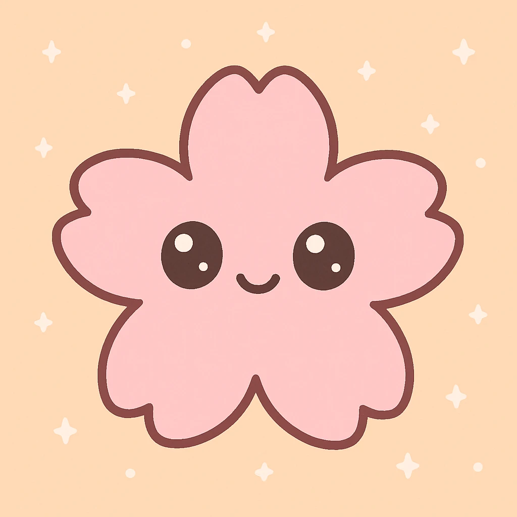 sakura cherry blossom, kawaii style emoji