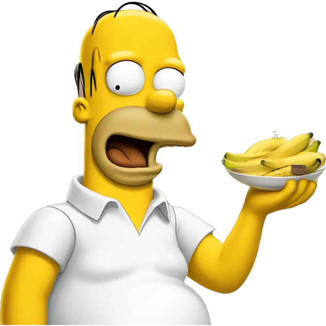 Homer Simpson eat banana emoji