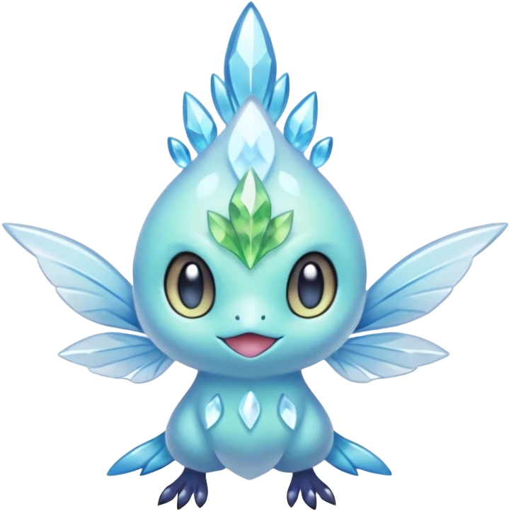 elemental icy floral ethereal glacial Axew-Rufflet-Brionne-Celebi-Pokémon-Fakémon-hybrid-creature emoji