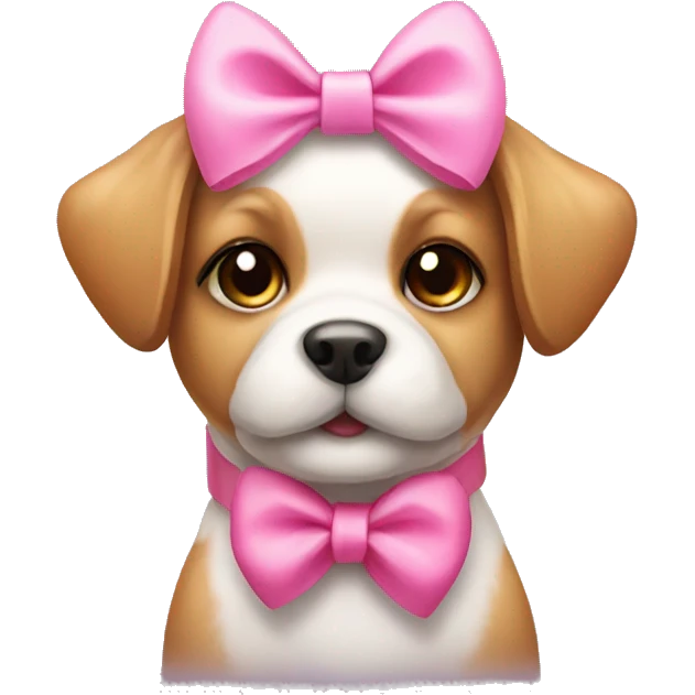 Cute dog with a pink bow emoji