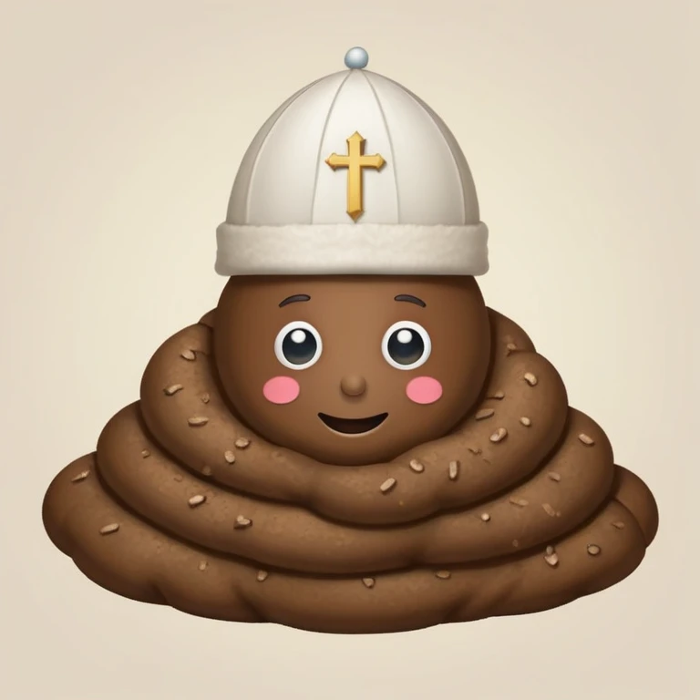 Poop with pope hat emoji