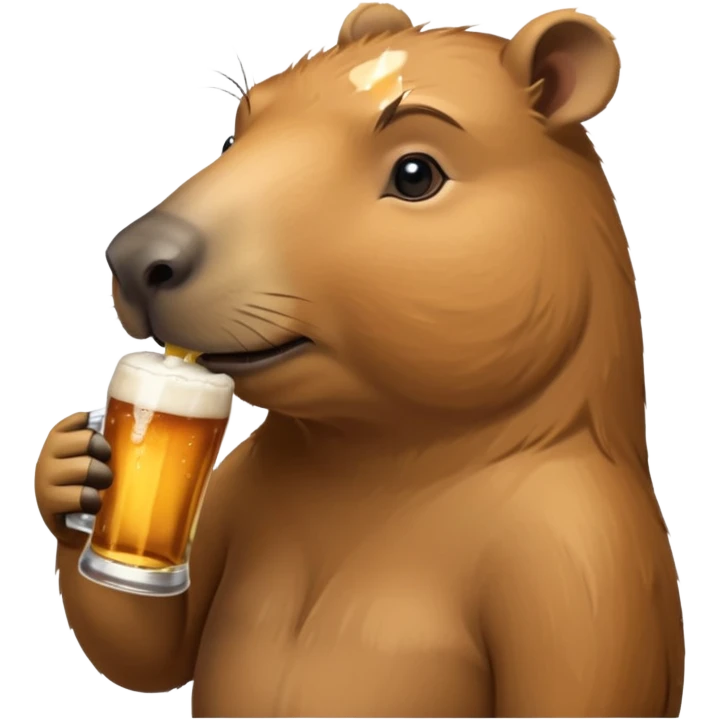 Capibara with a modelo beer drink emoji