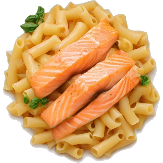 Pasta dish with salmon emoji