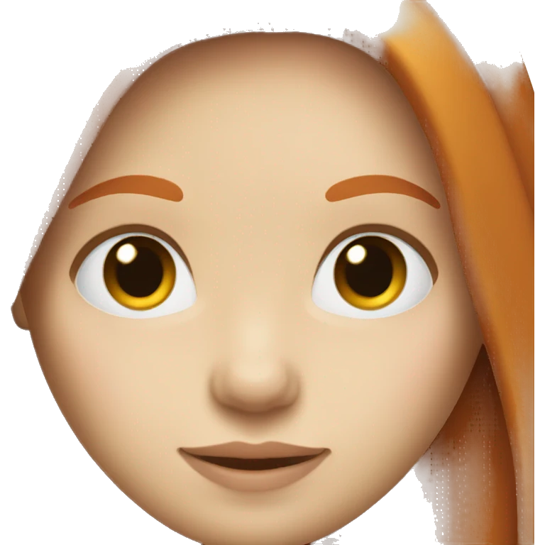 ginger red hair female , blue eyes, straight long hair emoji
