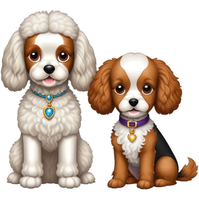 King charles cavalier and a poodle emoji