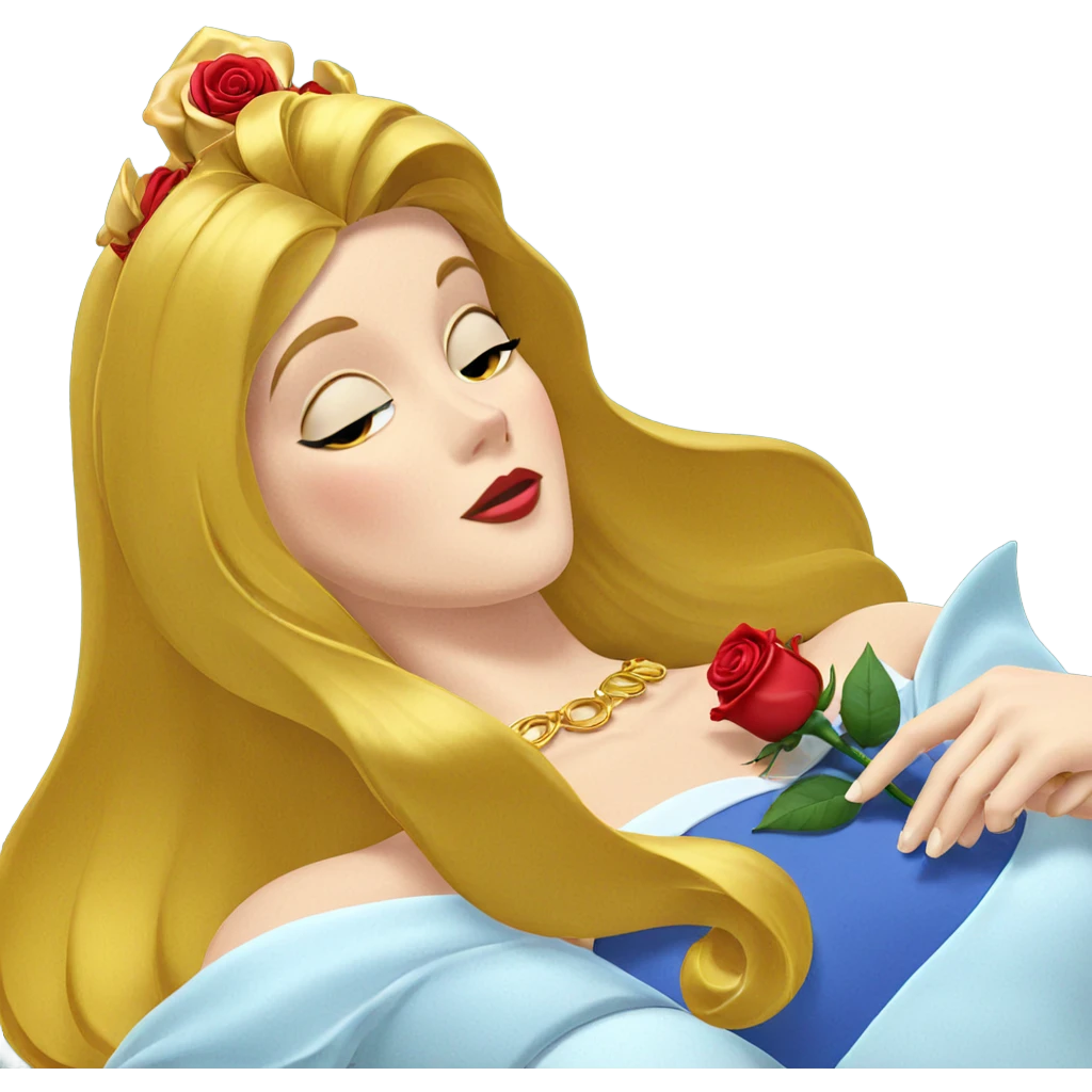 blonde princess with red rose emoji