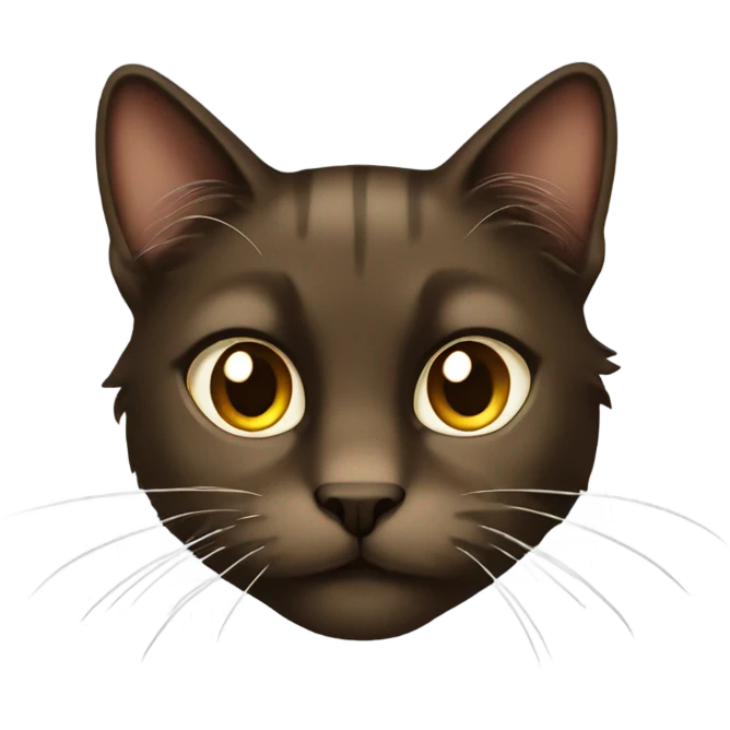Long hair brown cat dark emoji