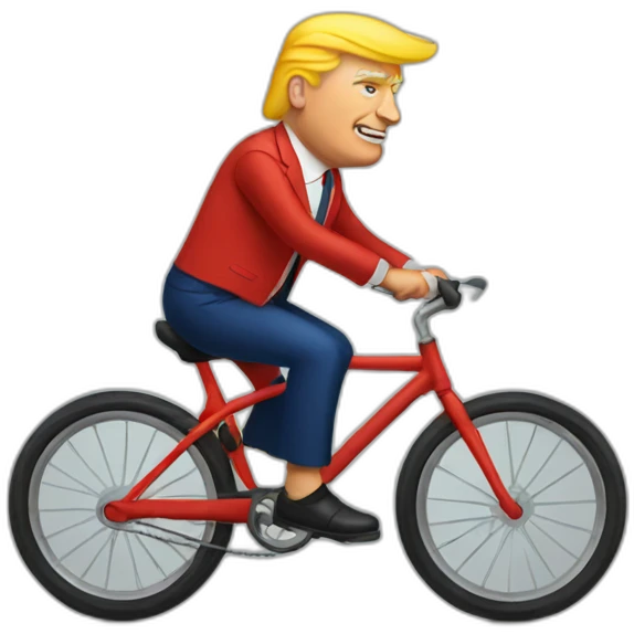 Trump riding bicycle emoji