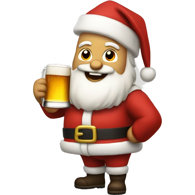 Santa with beer emoji