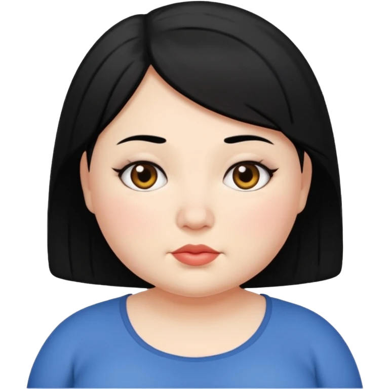 약간 통통한 여자 검은머리 emoji
