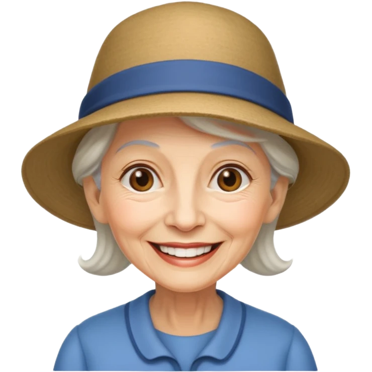 eldery woman with hat emoji