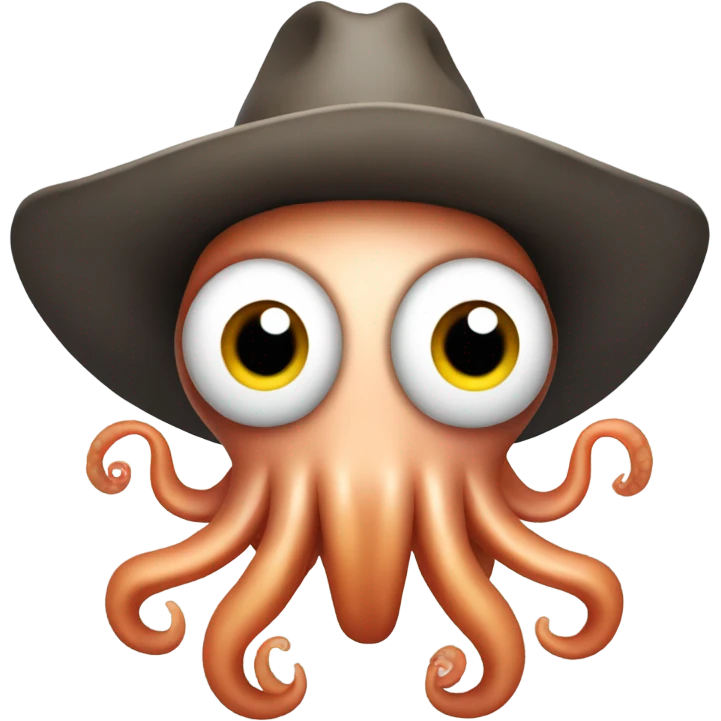 Squid wearing a cowboy hat emoji