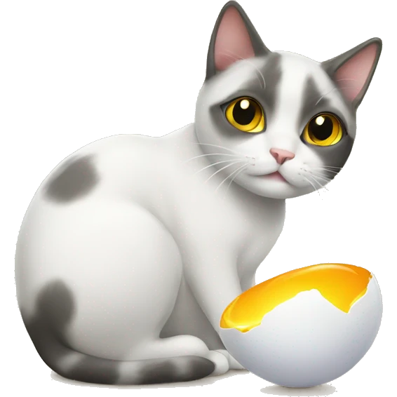 cat with egg emoji